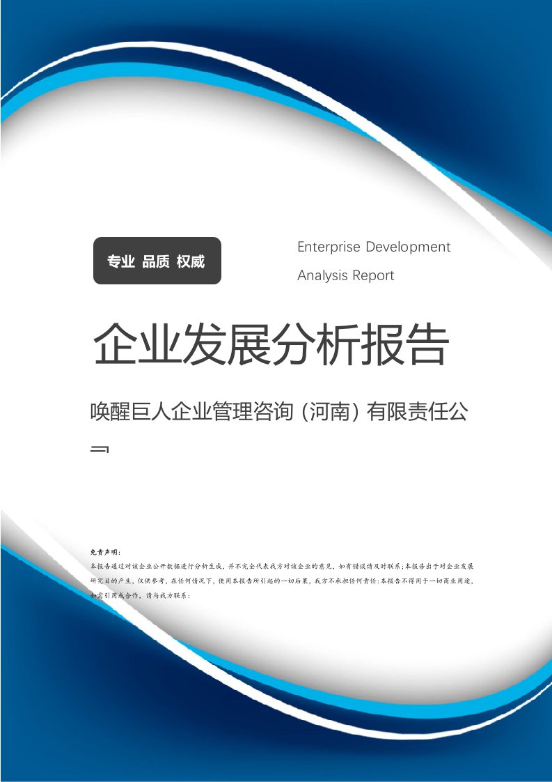 喚醒巨人企業(yè)管理咨詢（河南）有限責(zé)任公司發(fā)展分析與營銷策劃報(bào)告